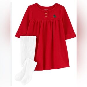 Carters Red Thermal‎ Dress 12 months